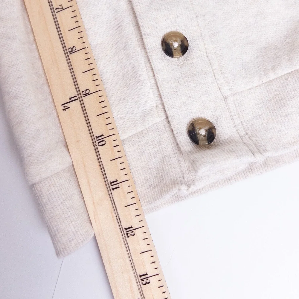 H&M Shawl Collar Cardigan Baby 6M Oatmeal‎ Heather Button Front Fleece